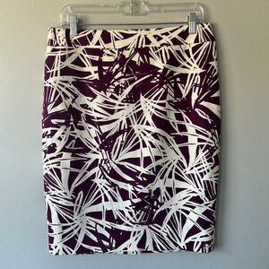 Ann Taylor LOFT Tropical Leaf Print Pencil Skirt Size 10
